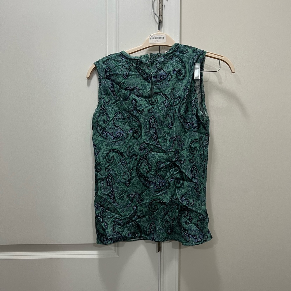 Rebecca Taylor Tailored Jade Combo Margaux Paisley Sleeveless Top Size 6 US $250 - Picture 5 of 6